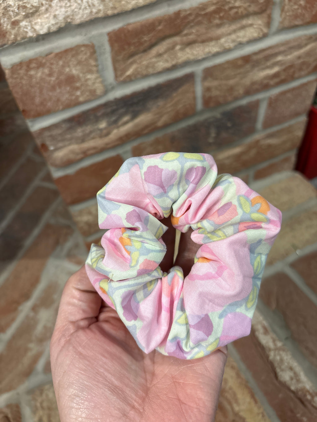 Regular Pastel Pink Floral Scrunchie