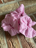 "Candy Cane" Pink Striped Regular Hair Scrunchie